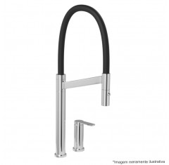 Misturador Monocomando de Mesa para Cozinha Deca Colore Cromado com Preto
